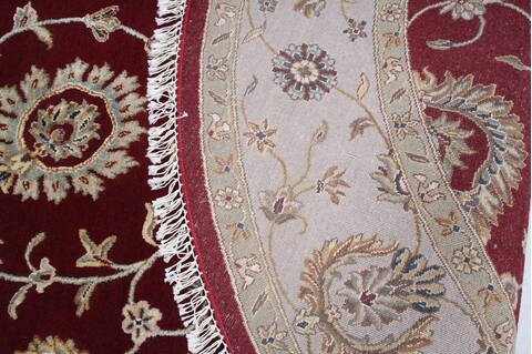 Jaipur Red Round Hand Knotted 80 X 81 Area Rug 905-145315 Image 7
