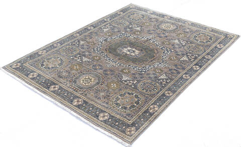 Chobi Grey Hand Knotted 51 X 68 Area Rug 700-145317 Image 2
