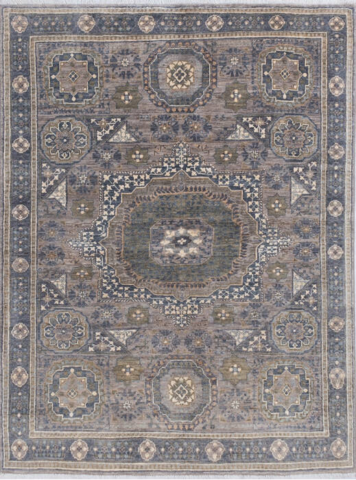 Chobi Grey Hand Knotted 51 X 68 Area Rug 700-145317 Image 0