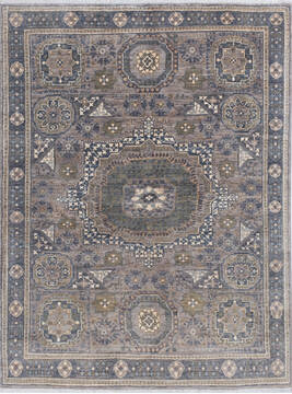 Afghan Chobi Grey Rectangle 5x7 ft Wool Carpet 145317