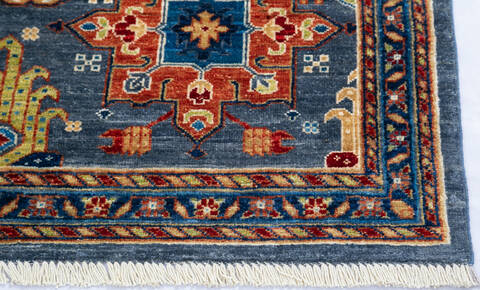 Chobi Blue Hand Knotted 40 X 60 Area Rug 700-145318 Image 4