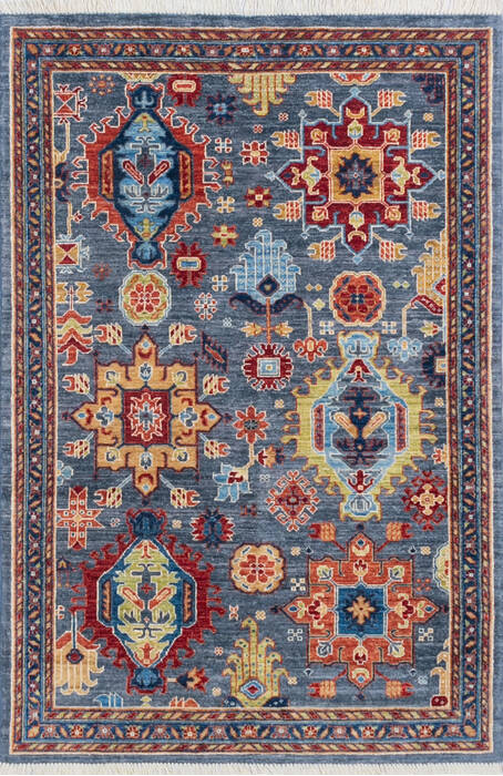 Chobi Blue Hand Knotted 40 X 60 Area Rug 700-145318 Image 0