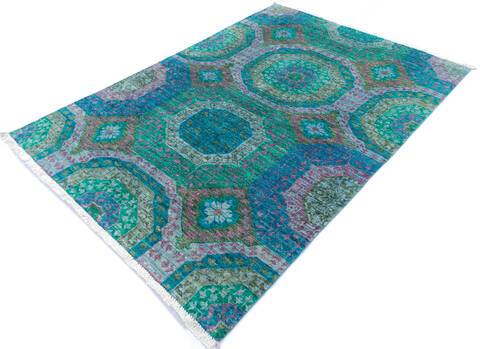 Chobi Green Hand Knotted 50 X 70 Area Rug 700-145322 Image 2
