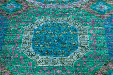 Chobi Green Hand Knotted 50 X 70 Area Rug 700-145322 Image 3