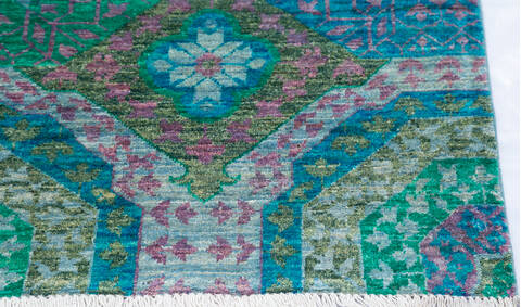 Chobi Green Hand Knotted 50 X 70 Area Rug 700-145322 Image 4