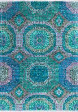 Afghan Chobi Green Rectangle 5x7 ft Wool Carpet 145322