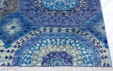 Chobi Blue Hand Knotted 80 X 100 Area Rug 700-145327 Image 4