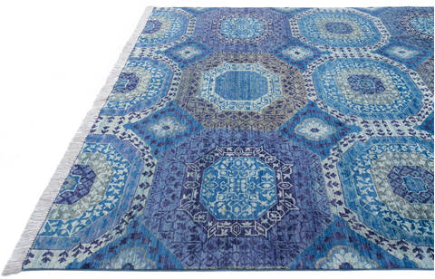 Chobi Blue Hand Knotted 80 X 100 Area Rug 700-145327 Image 5