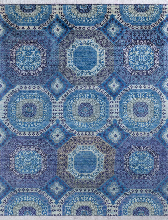 Chobi Blue Hand Knotted 80 X 100 Area Rug 700-145327 Image 0