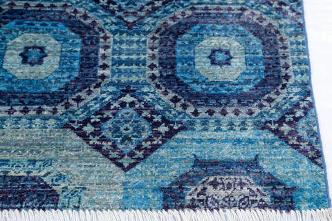 Chobi Blue Hand Knotted 60 X 90 Area Rug 700-145328 Image 4