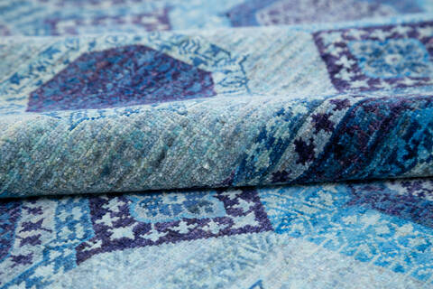 Chobi Blue Hand Knotted 60 X 90 Area Rug 700-145328 Image 5