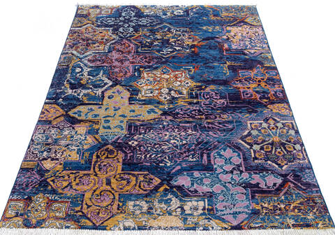 Chobi Blue Hand Knotted 57 X 710 Area Rug 700-145335 Image 1