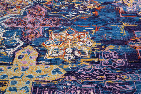 Chobi Blue Hand Knotted 57 X 710 Area Rug 700-145335 Image 3