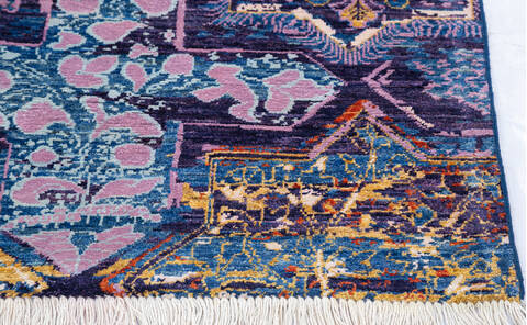 Chobi Blue Hand Knotted 57 X 710 Area Rug 700-145335 Image 4