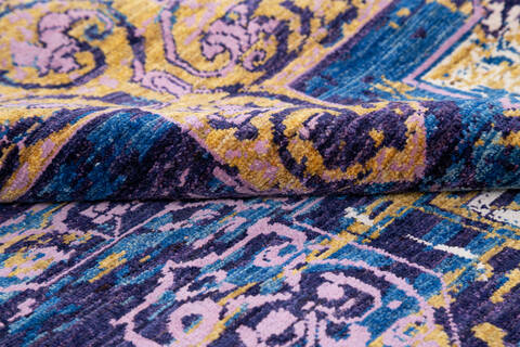 Chobi Blue Hand Knotted 57 X 710 Area Rug 700-145335 Image 5