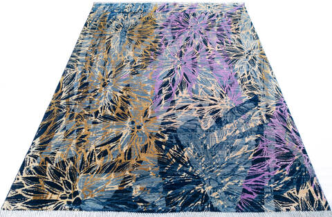 Chobi Blue Hand Knotted 57 X 710 Area Rug 700-145336 Image 1