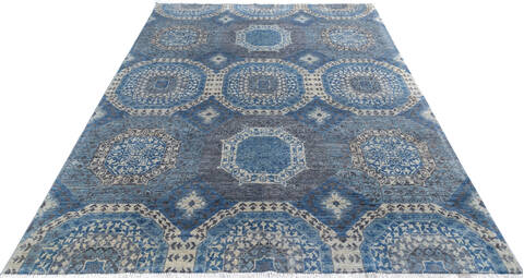 Chobi Blue Hand Knotted 70 X 104 Area Rug 700-145337 Image 1