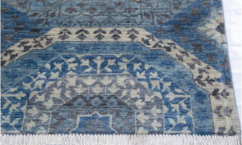 Chobi Blue Hand Knotted 70 X 104 Area Rug 700-145337 Image 4