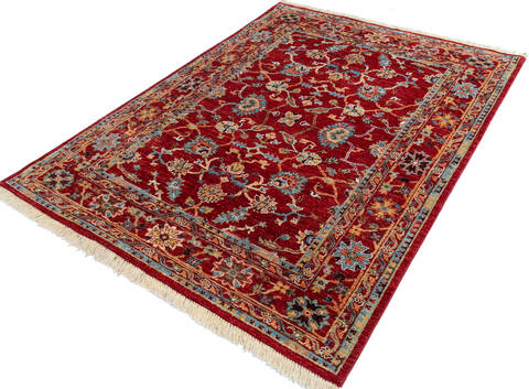 Chobi Red Hand Knotted 51 X 68 Area Rug 700-145339 Image 2