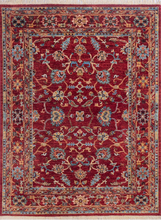 Chobi Red Hand Knotted 51 X 68 Area Rug 700-145339 Image 0