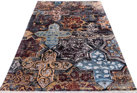Modern Multicolor Hand Knotted 410 X 68 Area Rug 700-145343 Image 1