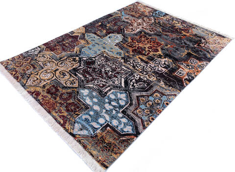 Modern Multicolor Hand Knotted 410 X 68 Area Rug 700-145343 Image 2