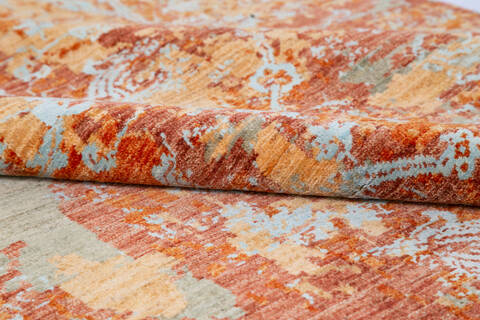 Modern Orange Hand Knotted 53 X 81 Area Rug 700-145345 Image 5