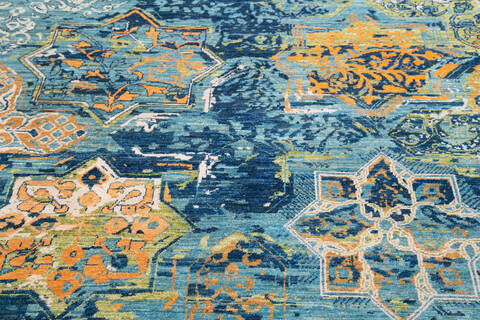 Modern Blue Hand Knotted 60 X 90 Area Rug 700-145346 Image 3