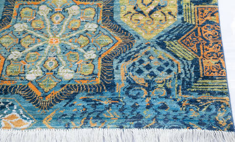 Modern Blue Hand Knotted 60 X 90 Area Rug 700-145346 Image 4