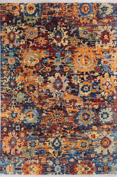 Modern Orange Hand Knotted 68 X 99 Area Rug 700-145347 Image 0