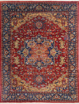 Chobi Red Hand Knotted 9'0" X 12'0"  Area Rug 700-145348