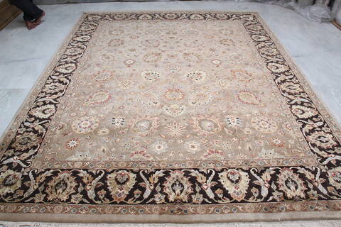 Jaipur Beige Hand Knotted 81 X 102 Area Rug 905-145351 Image 1