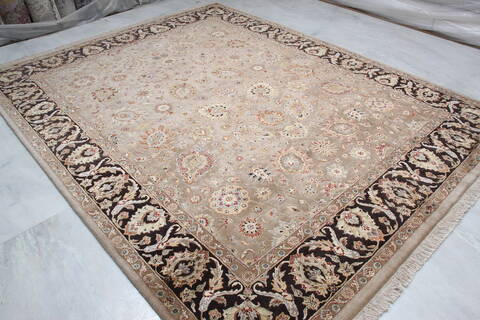 Jaipur Beige Hand Knotted 81 X 102 Area Rug 905-145351 Image 2