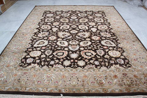 Jaipur Brown Hand Knotted 82 X 100 Area Rug 905-145354 Image 1