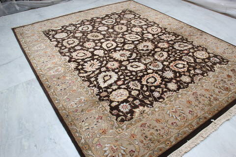 Jaipur Brown Hand Knotted 82 X 100 Area Rug 905-145354 Image 2