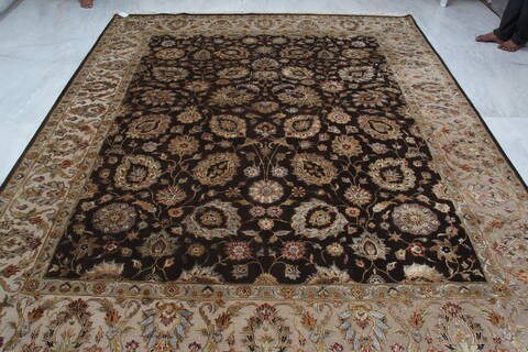 Jaipur Brown Hand Knotted 82 X 100 Area Rug 905-145354 Image 9