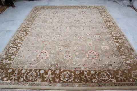 Jaipur Beige Hand Knotted 81 X 101 Area Rug 905-145358 Image 1
