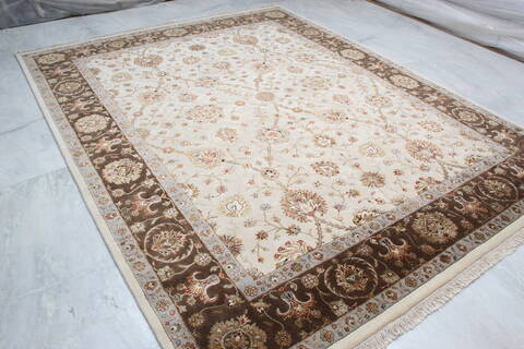 Jaipur White Hand Knotted 82 X 103 Area Rug 905-145362 Image 2