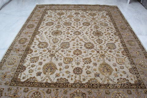 Jaipur White Hand Knotted 81 X 102 Area Rug 905-145363 Image 10