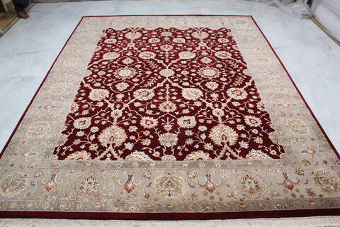 Jaipur Red Hand Knotted 81 X 102 Area Rug 905-145364 Image 1