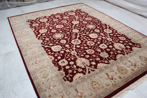 Jaipur Red Hand Knotted 81 X 102 Area Rug 905-145364 Image 2