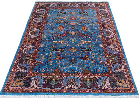 Chobi Blue Hand Knotted 59 X 710 Area Rug 700-145374 Image 1