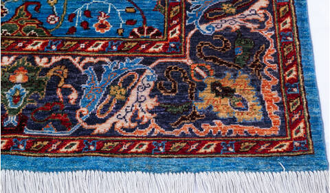 Chobi Blue Hand Knotted 59 X 710 Area Rug 700-145374 Image 4