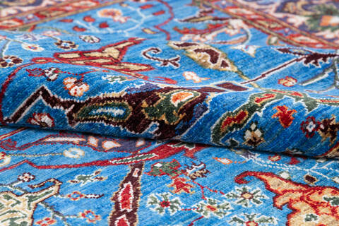Chobi Blue Hand Knotted 59 X 710 Area Rug 700-145374 Image 5