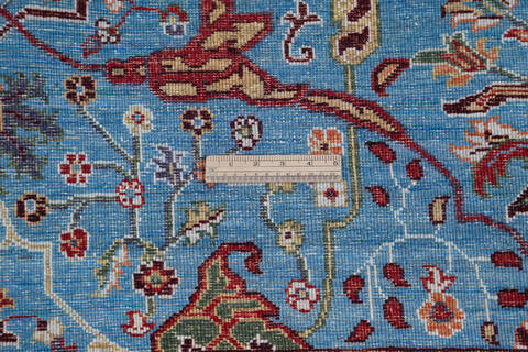 Chobi Blue Hand Knotted 59 X 710 Area Rug 700-145374 Image 6
