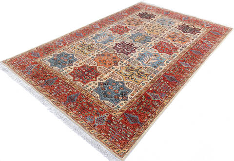 Chobi Beige Hand Knotted 60 X 90 Area Rug 700-145377 Image 2