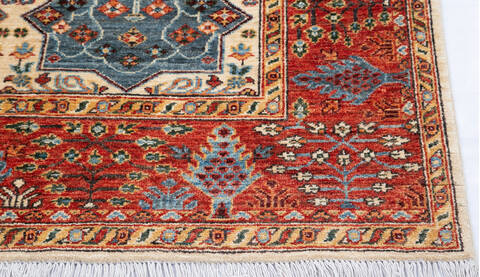 Chobi Beige Hand Knotted 60 X 90 Area Rug 700-145377 Image 4