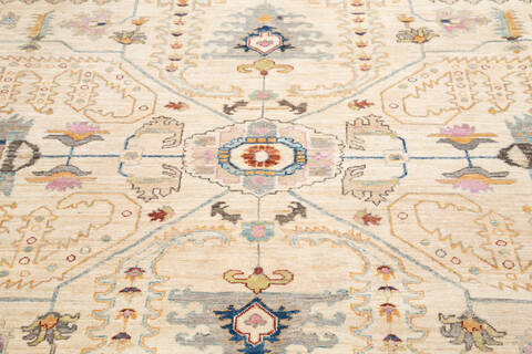Chobi Beige Hand Knotted 84 X 100 Area Rug 700-145380 Image 3
