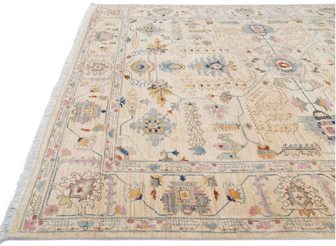 Chobi Beige Hand Knotted 84 X 100 Area Rug 700-145380 Image 5