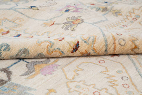 Chobi Beige Hand Knotted 84 X 100 Area Rug 700-145380 Image 6